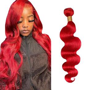 Pacotes de cabelo Gveoxvo Red Body Wave 32cm Brazilian Virgin Remy