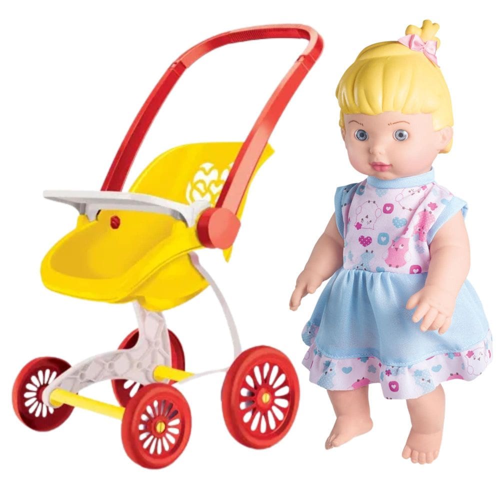 Boneca Com Carrinho Brinquedos Meninas Barato Boneca Bebê