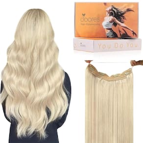 Extensões de cabelo de arame DOORES Platinum Blonde 35cm 75g Remy