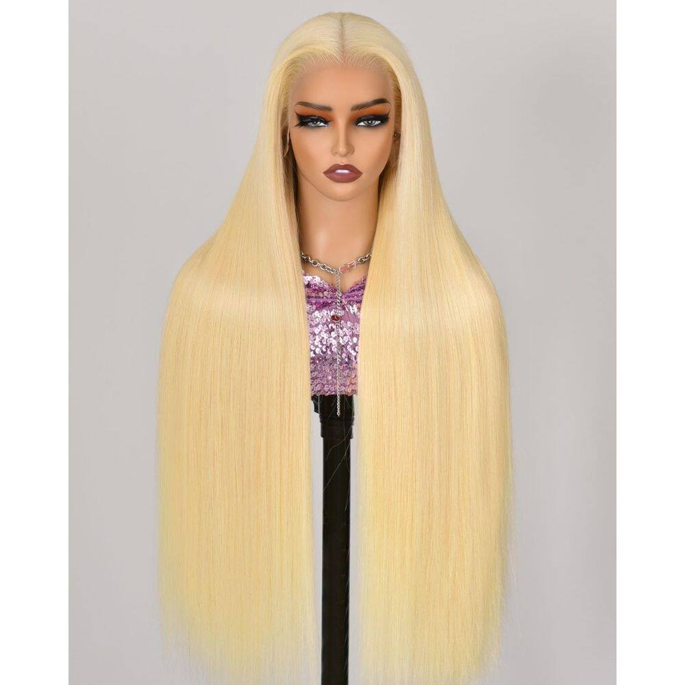 Peruca frontal de renda colowam 613 Blonde 30 polegadas 200% de densidade