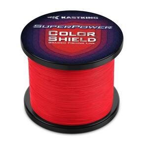 Linha de pesca KastKing Superpower ColorShield 50 libras 1000 jardas vermelha