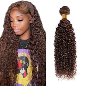 Pacotes de cabelo WuvusNM Kinky Curly Dark Brown #4 28in