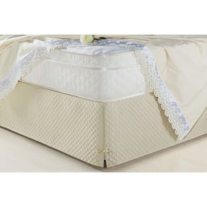 Saia Box Para Cama Solteiro Veneza Bege