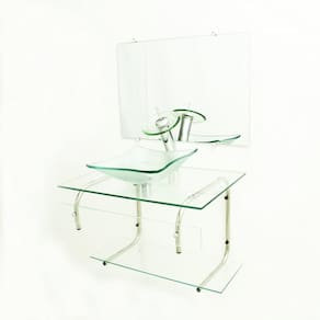 Gabinete De Vidro Para Banheiro 70Cm It Inox - Incolor