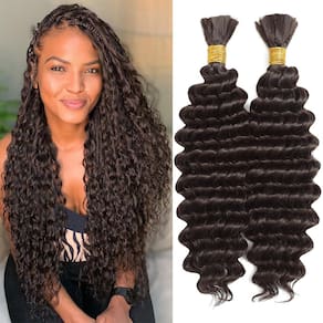 Cabelo trançado a granel EOOCET Deep Wave 18 polegadas 200 g x 2 marrom escuro