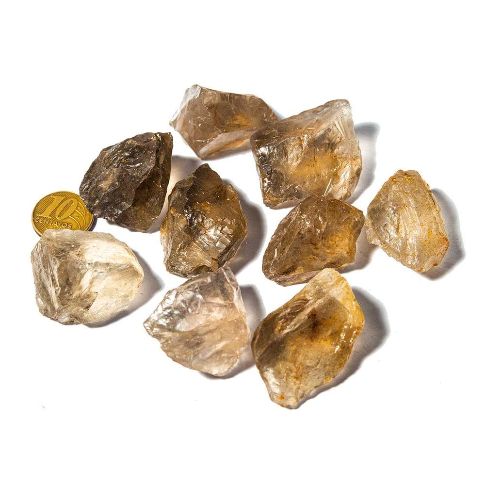 05 Bloquinho Quartzo Fumê 10 a 30g Média 3cm Tipo B