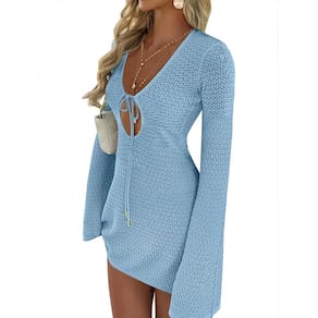 Swimsuit Cover Up ANRABESS Crochet Swimwear Hollow Out Mesh