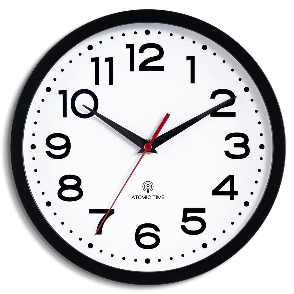 Relógio de parede Roymine Atomic 25 cm Silent Non-Ticking Black