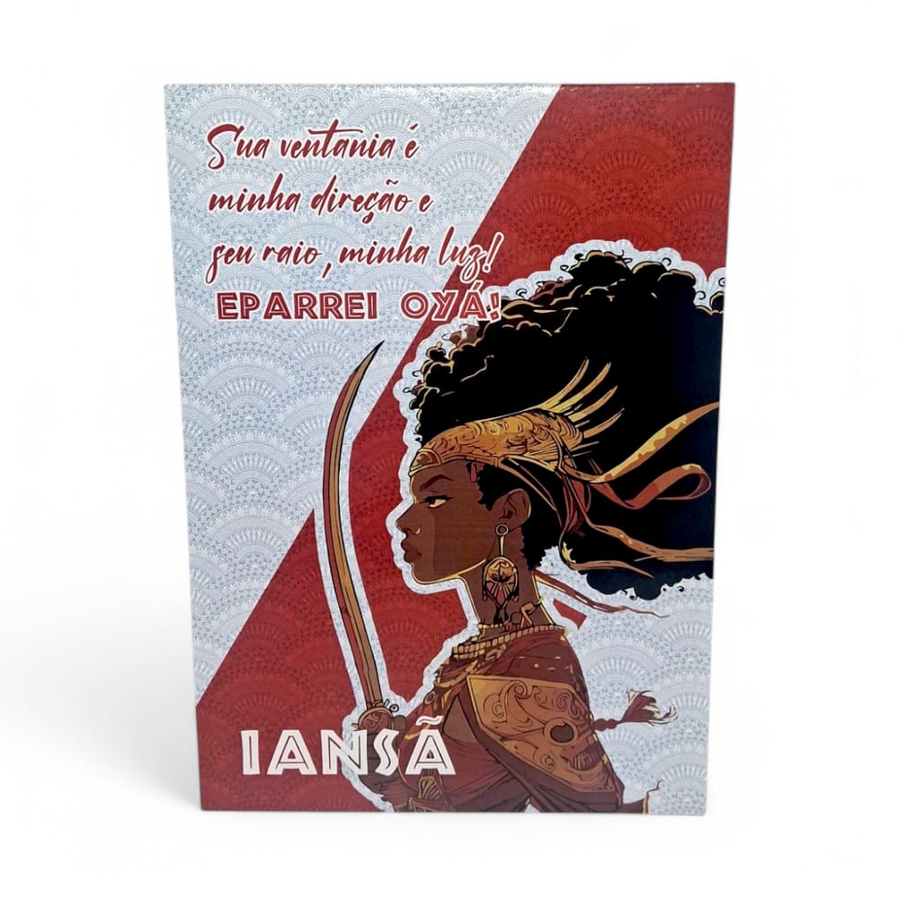 Placa Decorativa Iansã Rainha dos Ventos Fita DuplaFace 27cm