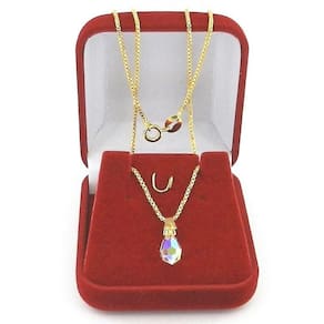 Corrente Feminina 40Cm 1Mm Gota Cristal Folheado Ouro Cr707