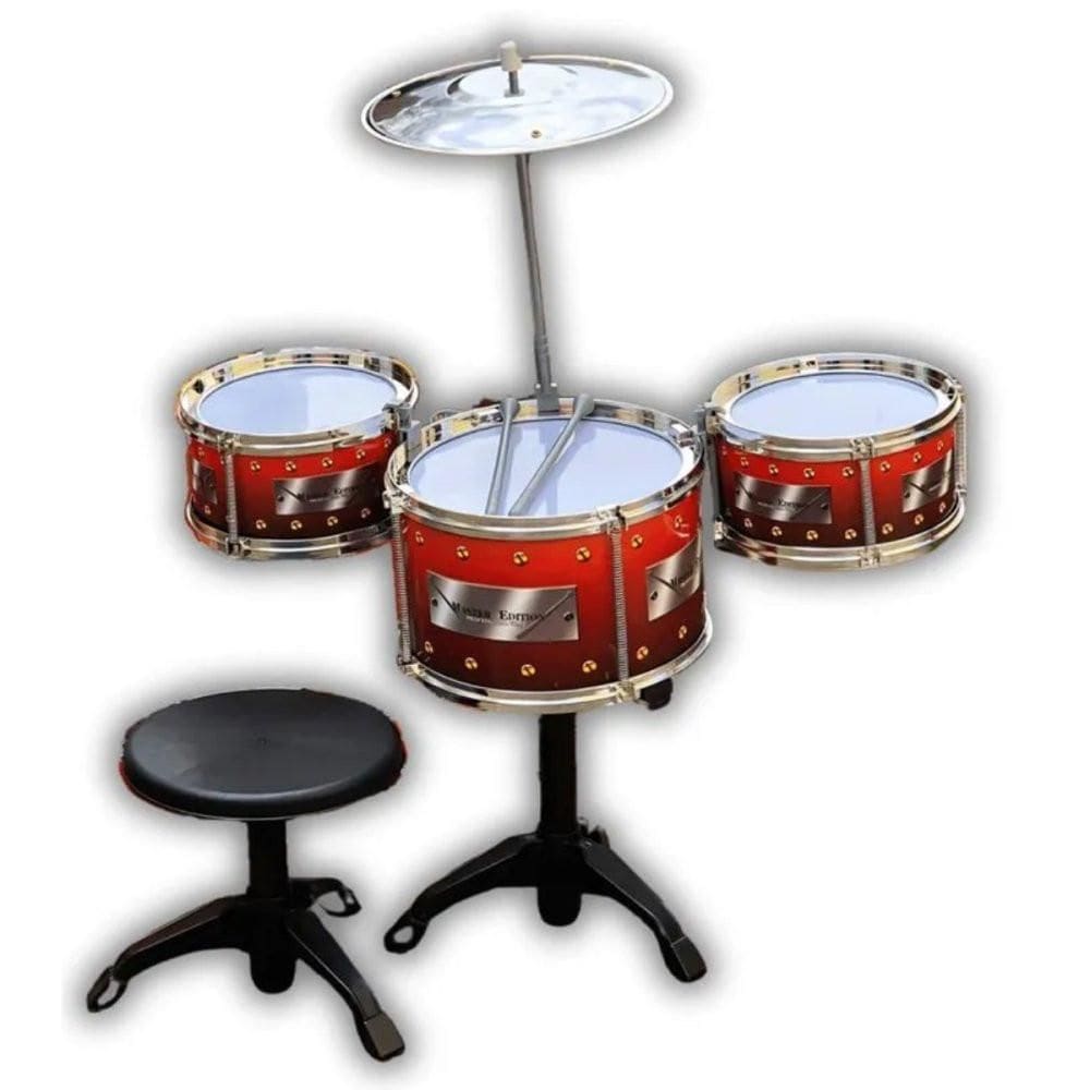 Bateria Musical Com Banquinho Infantil