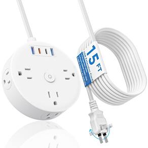 Faixa de alimentação Yozisital de 15 pés com 6 tomadas 4 USB (2 USB-C) PD20W