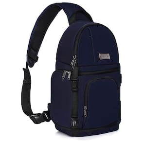 Bolsa tipo estilingue para câmera MOSISO DSLR/SLR/Mirrorless azul marinho