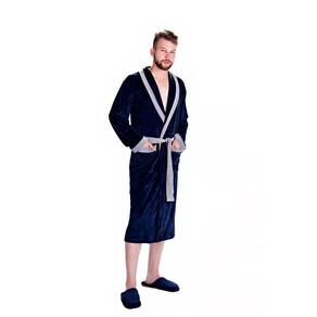 Roupão Masculino Em Plush Guilherme Inverno Tamanho P Cor Marinho 11