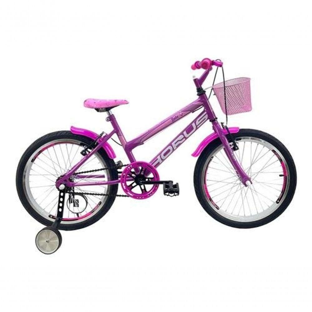 Bicicleta Infantil Aro 20 Feminina + Rodinha Lateral Pink