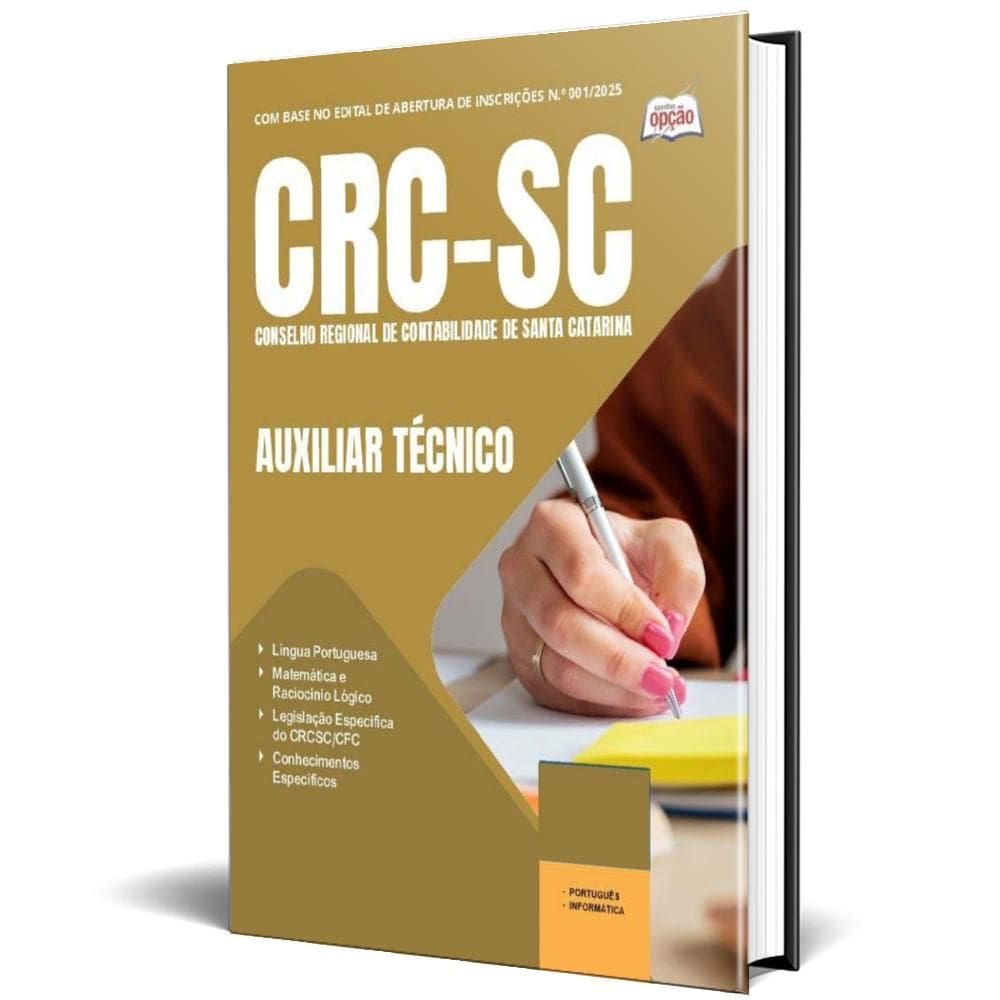 Apostila Crc Sc 2025 - Auxiliar Técnico