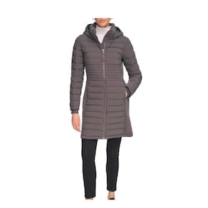 Casaco Longo Puffer Calvin Klein Resistente A Água Com Capuz