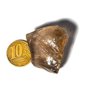 01 Bloquinho Quartzo Fumê 10 a 30g Média 3cm Tipo B