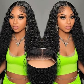 Peruca de fechamento Tosiboy 5x5 HD Lace Glueless Deep Wave 150% de densidade