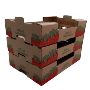 50 Caixas Papelão Para Morangos Montável 31,5x22,5x7,5