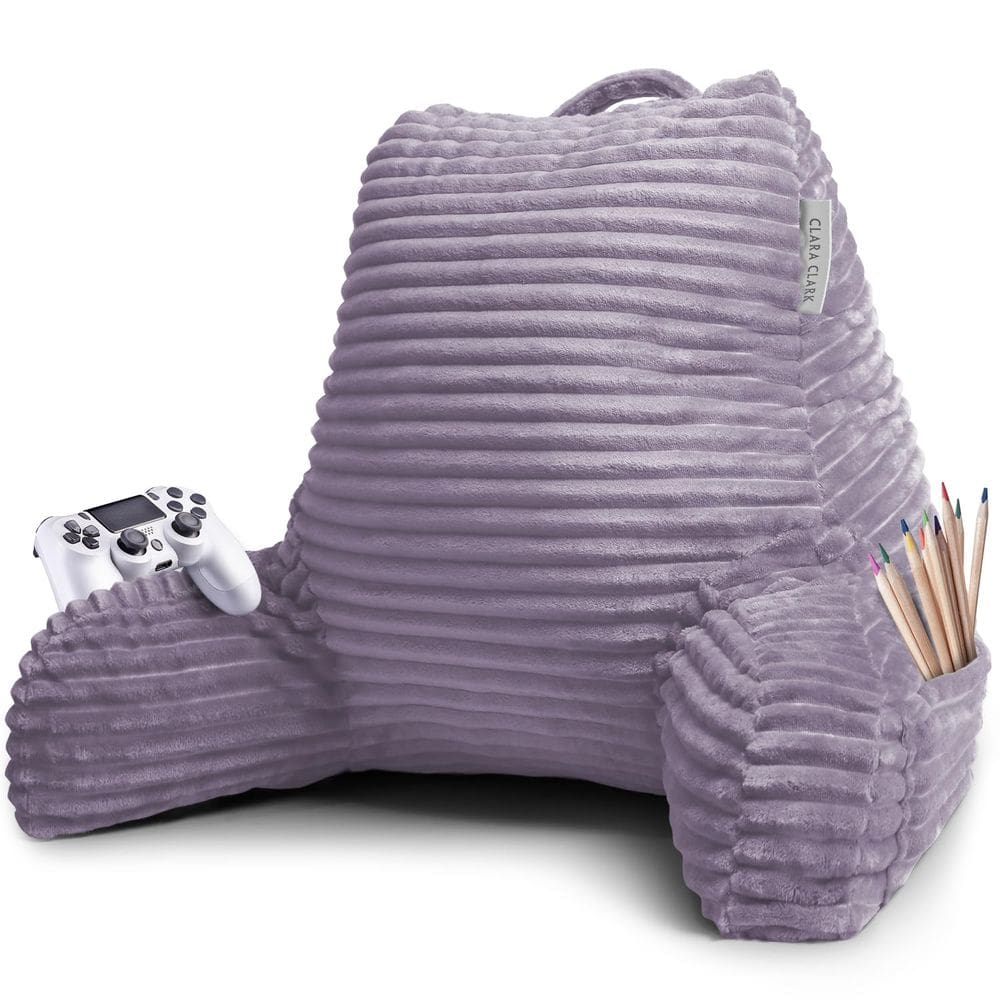 Almofada de leitura Clara Clark para cama, suporte traseiro para adultos, roxa