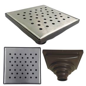 Ralo Anti Odor Inox 304 modelo 15x15 Bolinha Tela e Coletor Marrom Saída Adapt de 40mm até 100mm