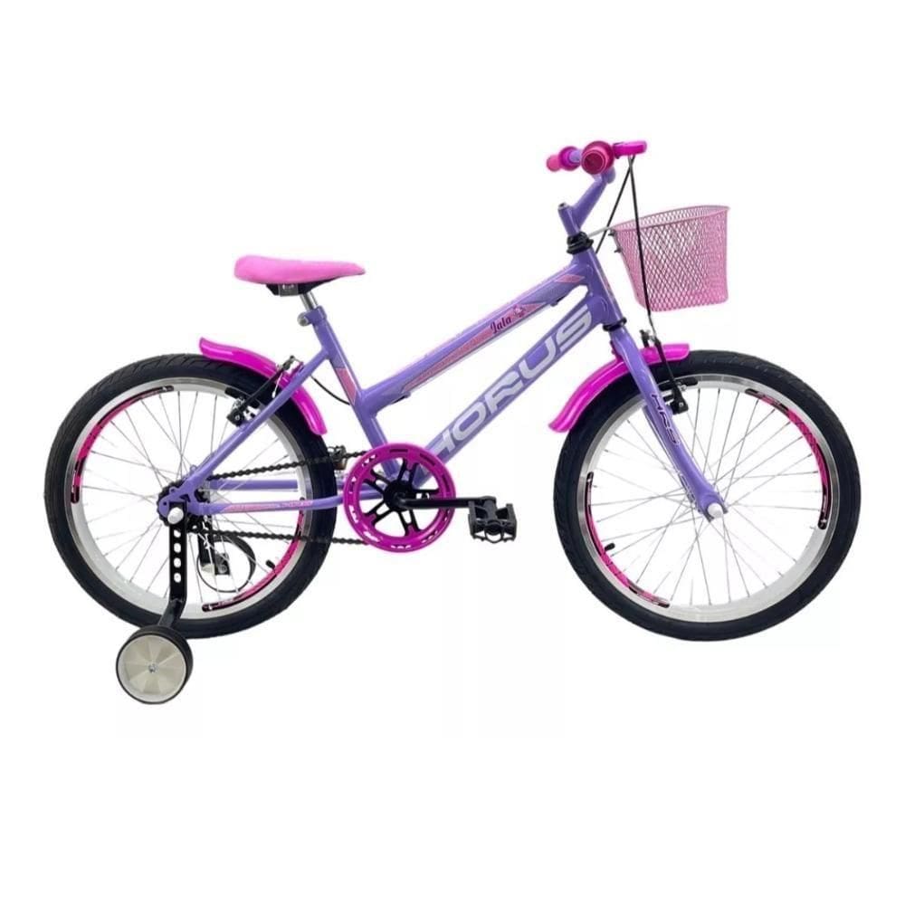 Bicicleta Infantil Aro 20 Feminina + Aro Aero + Cesta Violeta