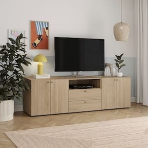 Kit Modular 3 Módulos 4 Portas 2 Gavetas Frame Cabecasa madeiramadeira Acácia
