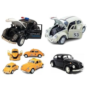 Kit 4 Super Carrinhos Fusca 1957 Ferro Fricção Metal