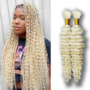 Cabelo humano a granel para trançar Eileen 613 Blonde 40cm 100g x2