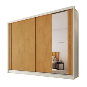 Guarda Roupa Monterey com Portas de Correr 1 Espelho 100% MDF – Mademarcs