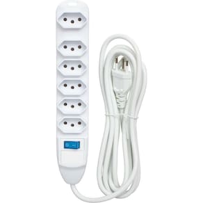 Filtro De Linha 6 Tomadas 10 A 3 M Bivolt Branco - Yins