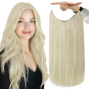 Extensões de cabelo Fshine Invisible Wire Platinum Blonde 70g
