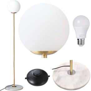 Luminária Poste Piso 169Cm Jabuticaba Mármore Globo Gimpo