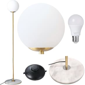 Luminária Poste Piso 169Cm Jabuticaba Mármore Globo Gimpo