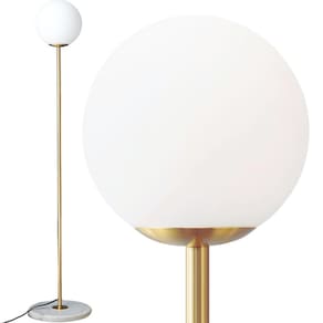 Luminária Poste Piso 169Cm Jabuticaba Dourada Mármore Globo