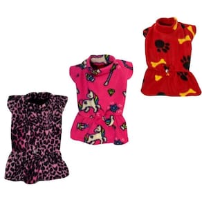 Kit 3 Roupas De Inverno Para Cães E Gatos - Vestidos Soft G