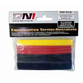 Kit 10 Tubo Isolante Espaguete Termoretrátil 10mm Dni5110
