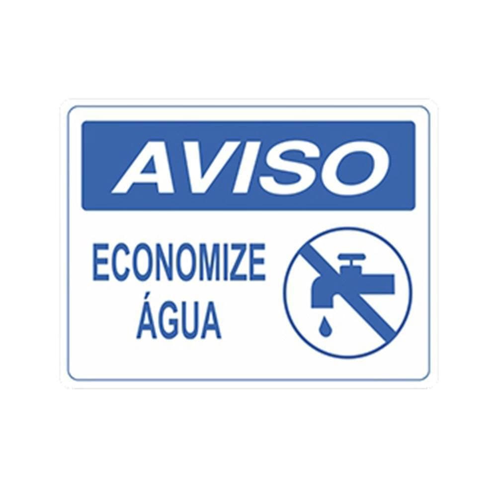 Placa Advertência Aviso - Economize Água Unidade