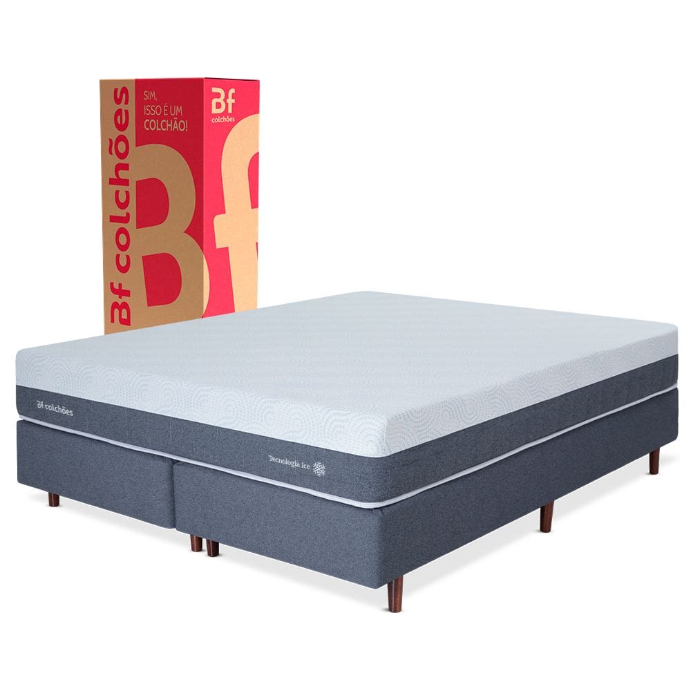 Cama Box Queen Premium BF Ice Espuma NASA 158x198cm BF Colchões
