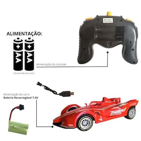 Carrinho De Controle Remoto Solta Fumaça Com 7 Funções Com Luzes Grand Prix