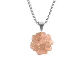Colar Prata 925 Quartzo Rosa Colmeia Verdadeiro P. Vecchio