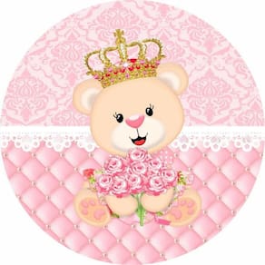 Painel Redondo 3D Sublimado Ursa Princesa Frd-1349