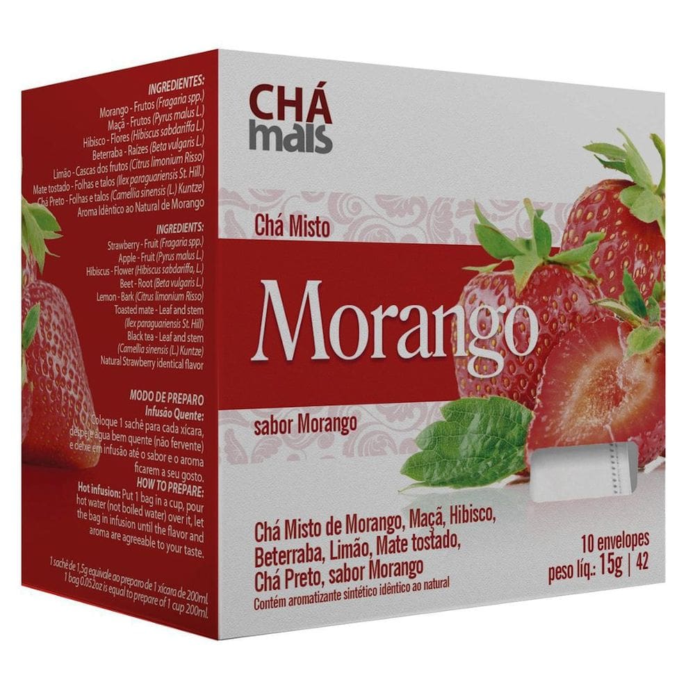 Chá De Morango Cx10 Sachês De 1,5G