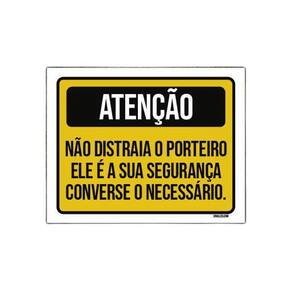 Placa Atenção Não Distraia Porteiro Converse 18X23