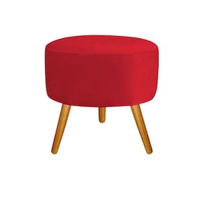 Puff Decoração Redondo Vermelho 35 Cm De Altura Infantil