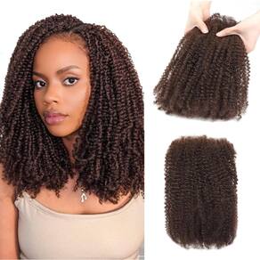 Extensões de cabelo Geogroket Afro Kinky Curly 4C 16cm 50g 4#