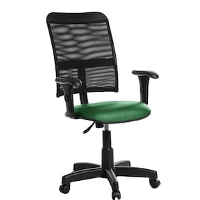 Cadeira Escritorio Encosto Em Tela Braço J Serrano Verde