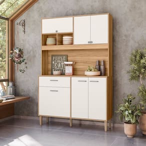 Cozinha Compacta Erva Doce 120cm Freijó Off White Nicioli