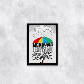Quadro Nenhuma Tempestade Dura Para Sempre 24X18Cm